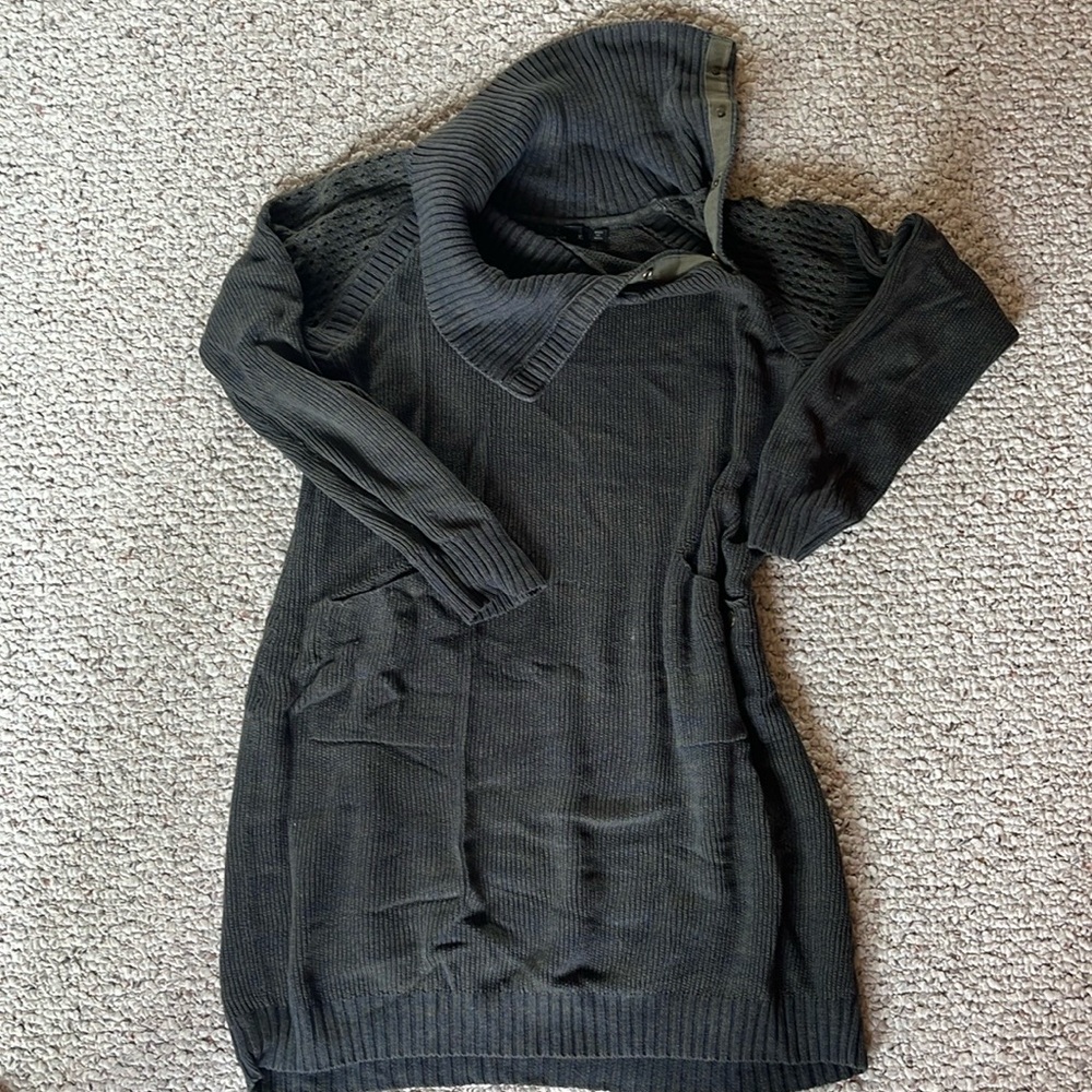 PRANA ARCHER Green Knit LS Cowl Turtleneck Sweater/Tunic Dress XL - Picture 6 of 6